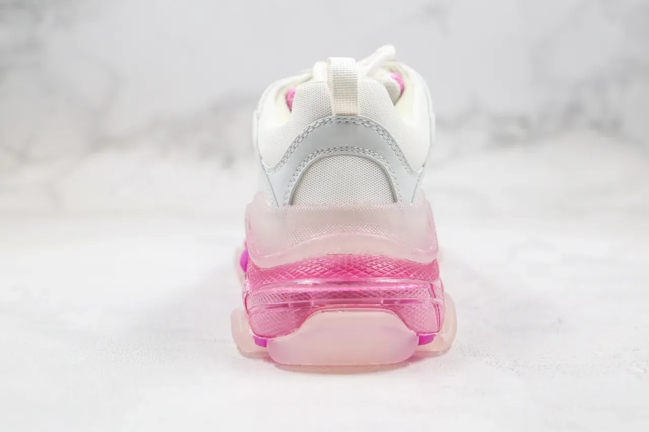 Balenciaga Triple S sneakers blancs et roses translucides chunky 3