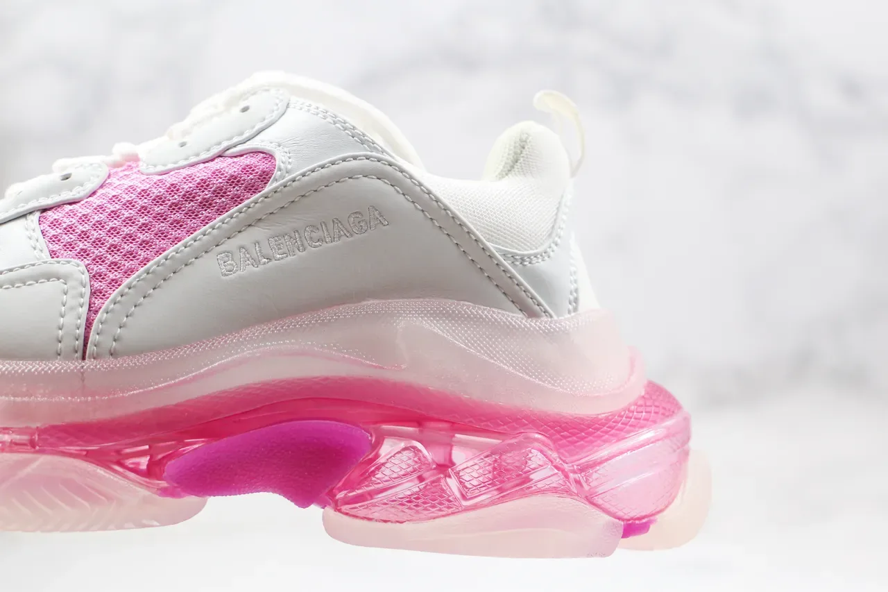Balenciaga Triple S sneakers blancs et roses translucides chunky 6