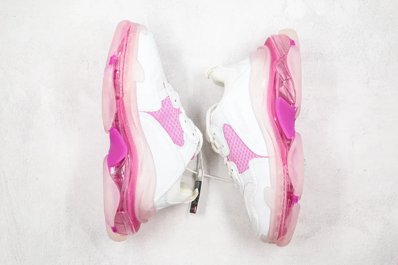 Balenciaga Triple S sneakers blancs et roses translucides chunky 7
