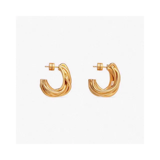 Balenciaga Twisted Hoop Polished Silver-Tone Earrings 2