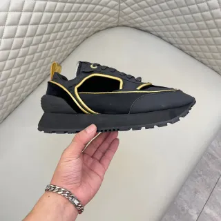 Balmain Black Gold Cutout-Panel Upper Detailing Chunky Sneakers