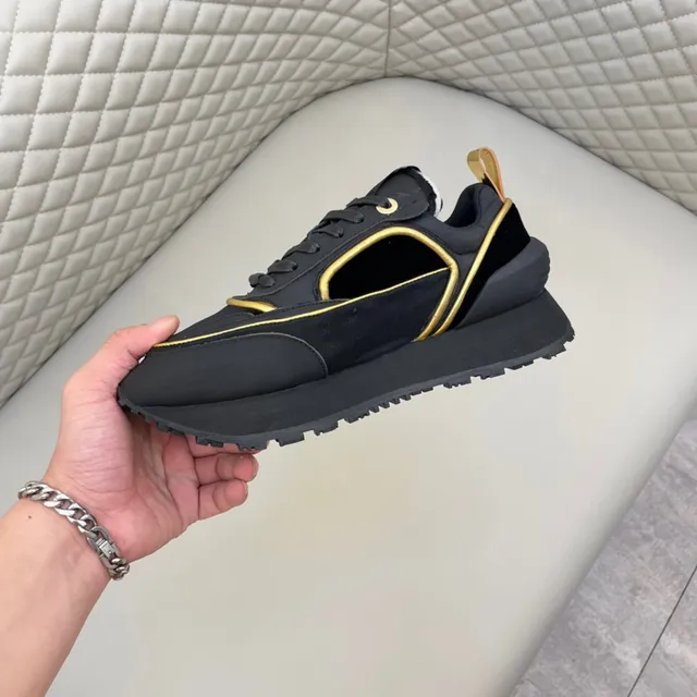 Balmain Black Gold Cutout-Panel Upper Detailing Chunky Sneakers 4