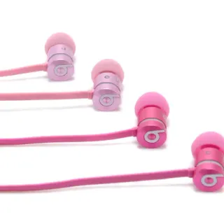 Beats Pink Silver Compact Metal Housing Flat Cable Sports Earphones