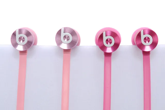 Beats Pink Silver Compact Metal Housing Flat Cable Sports Earphones 2