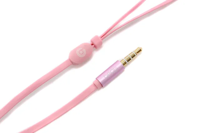 Beats Pink Silver Compact Metal Housing Flat Cable Sports Earphones 4