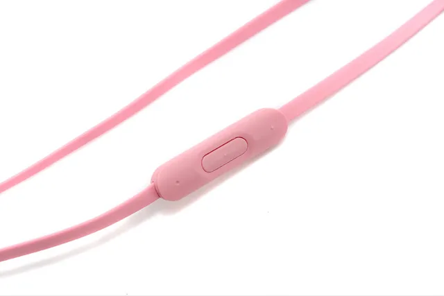 Beats Pink Silver Compact Metal Housing Flat Cable Sports Earphones 5
