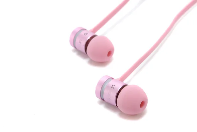 Beats Pink Silver Compact Metal Housing Flat Cable Sports Earphones 6