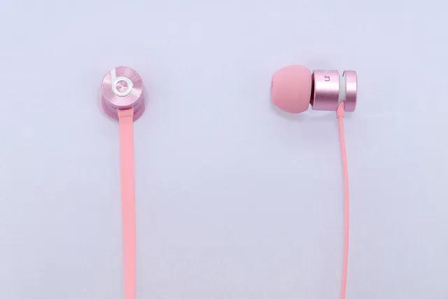 Beats Pink Silver Compact Metal Housing Flat Cable Sports Earphones 7
