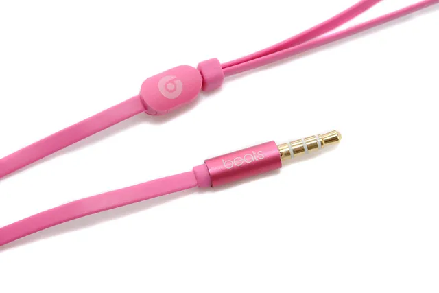 Beats Pink Silver Compact Metal Housing Flat Cable Sports Earphones 10