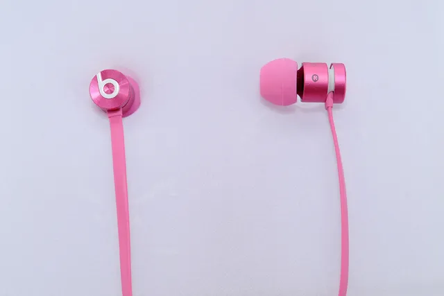 Beats Pink Silver Compact Metal Housing Flat Cable Sports Earphones 13