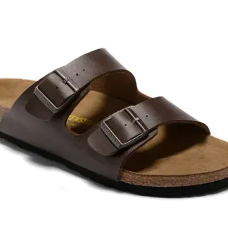Birkenstock Arizona Brown Leather Two-Strap Casual Sandals