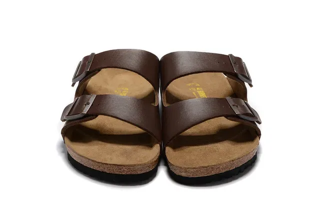 Birkenstock Arizona Brown Leather Two-Strap Casual Sandals 5