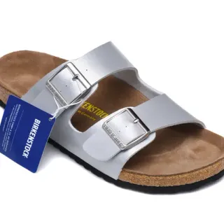 Birkenstock Arizona धातু রূপালী ক্যাজুয়াল স্যান্ডেল