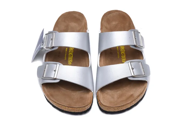 Birkenstock Arizona فضي معدني صنادل كاجوال 3