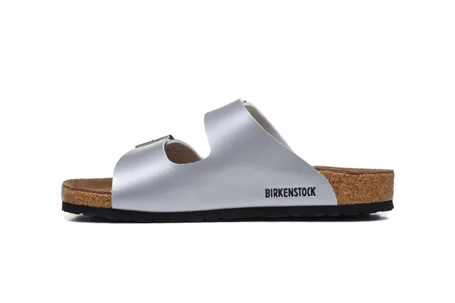 Birkenstock Arizona فضي معدني صنادل كاجوال 4