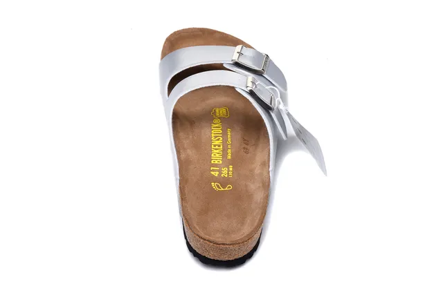 Birkenstock Arizona فضي معدني صنادل كاجوال 5