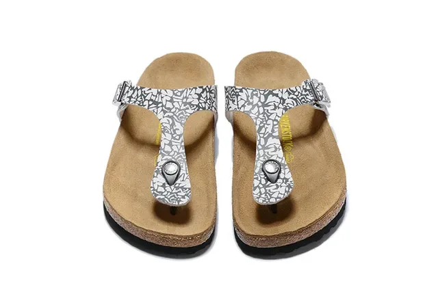 Birkenstock Arizona White Gray Floral Print Casual Sandals 3