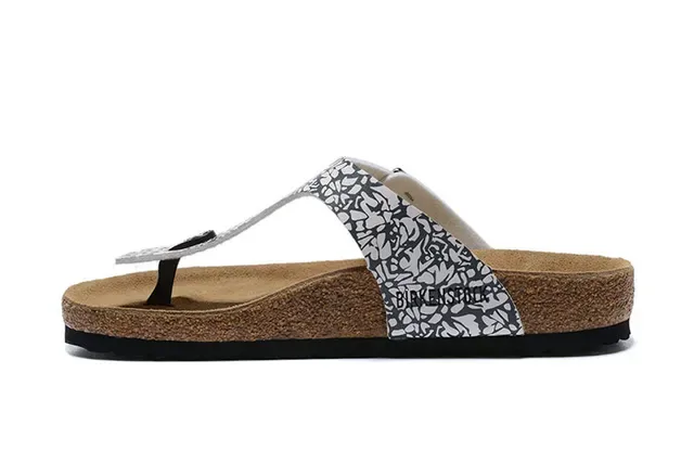 Birkenstock Arizona White Gray Floral Print Casual Sandals 4