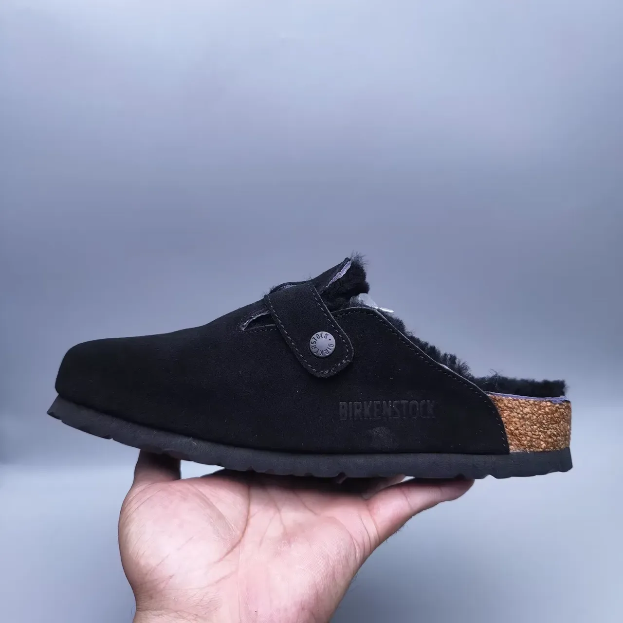 Birkenstock Boston Black Brown Suede Upper Shearling-Lined Casual Shoes 2
