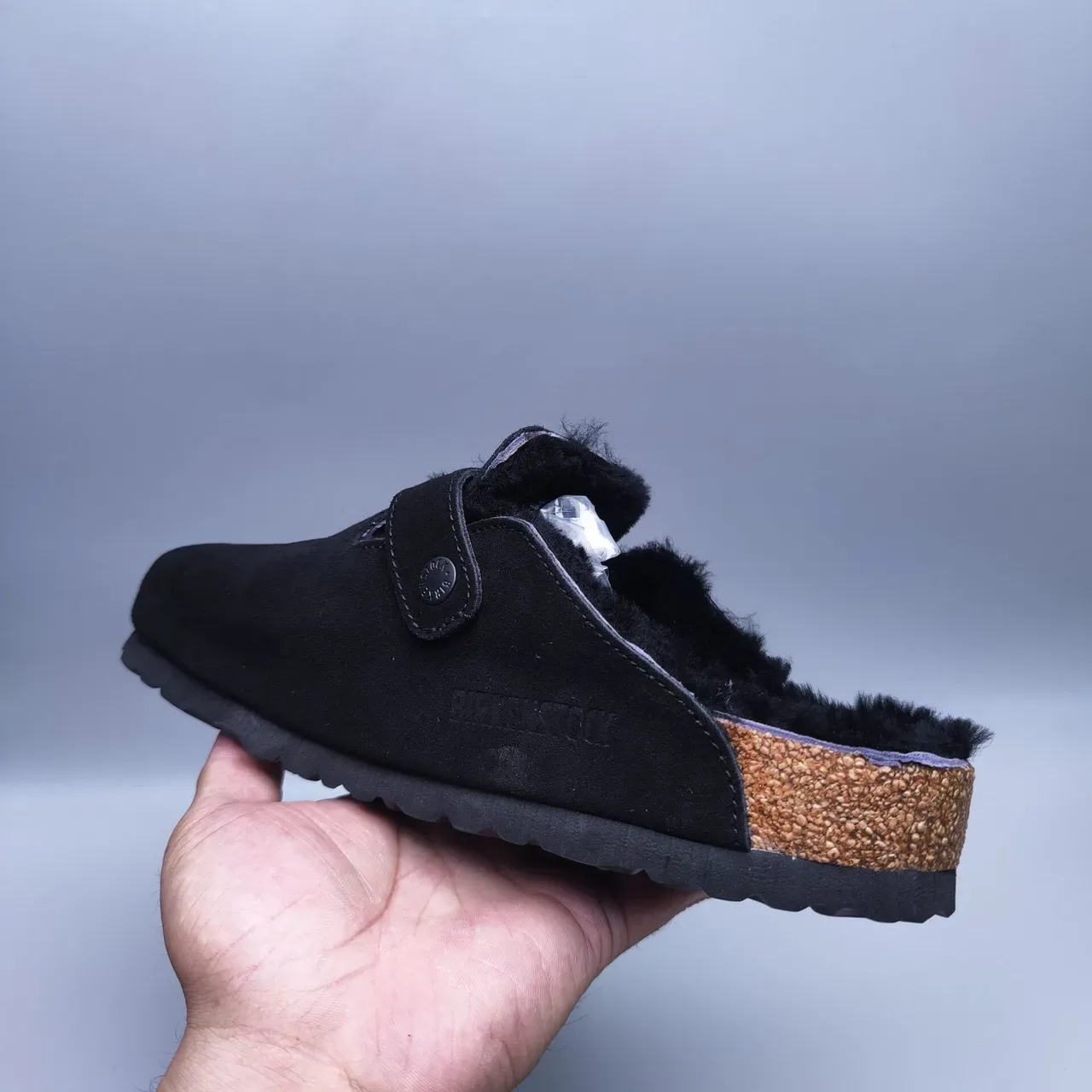 Birkenstock Boston Black Brown Suede Upper Shearling-Lined Casual Shoes 3