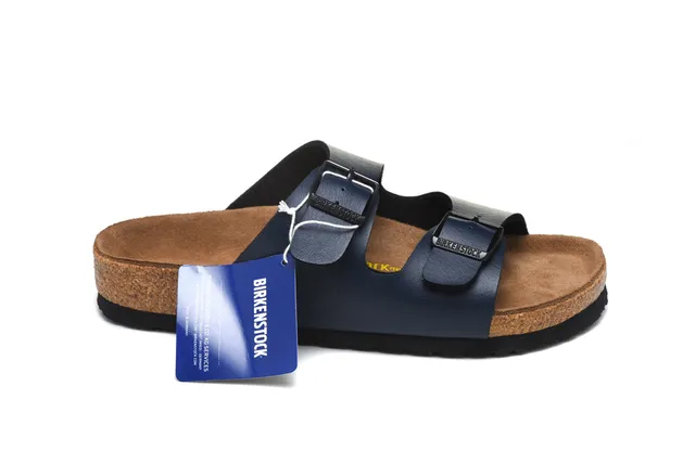 Birkenstock Navy Brown sandales casual ajustables avec boucle de deux brides 2