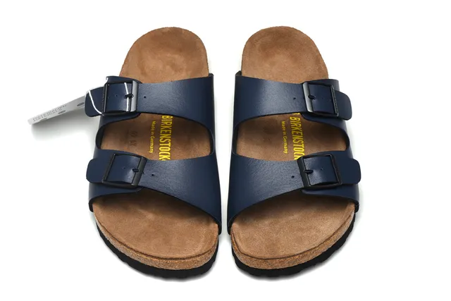 Birkenstock Navy Brown sandales casual ajustables avec boucle de deux brides 3