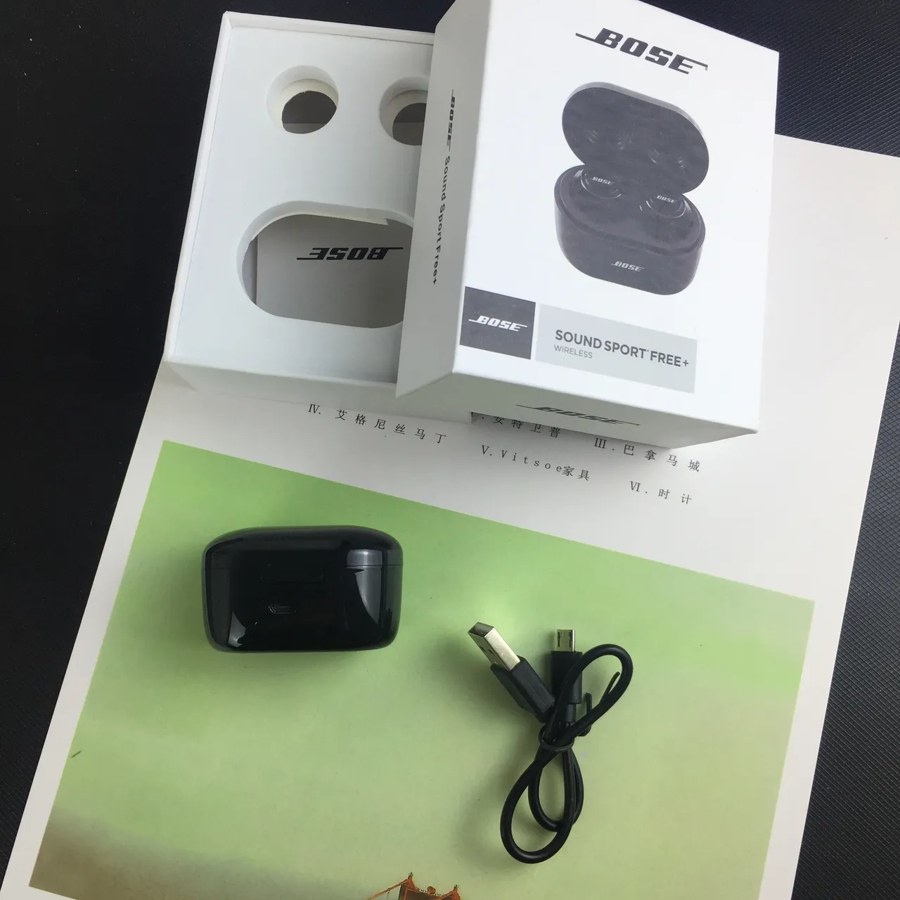 Bose SoundSport Free+ Black Red Glossy Finish Compact Oval Charging Case TWS Earbuds 4