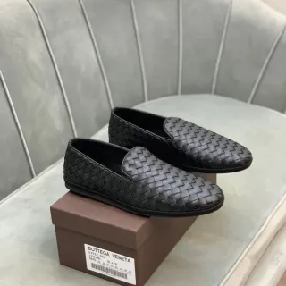 Bottega Veneta Andiamo Black Intrecciato Woven Loafers