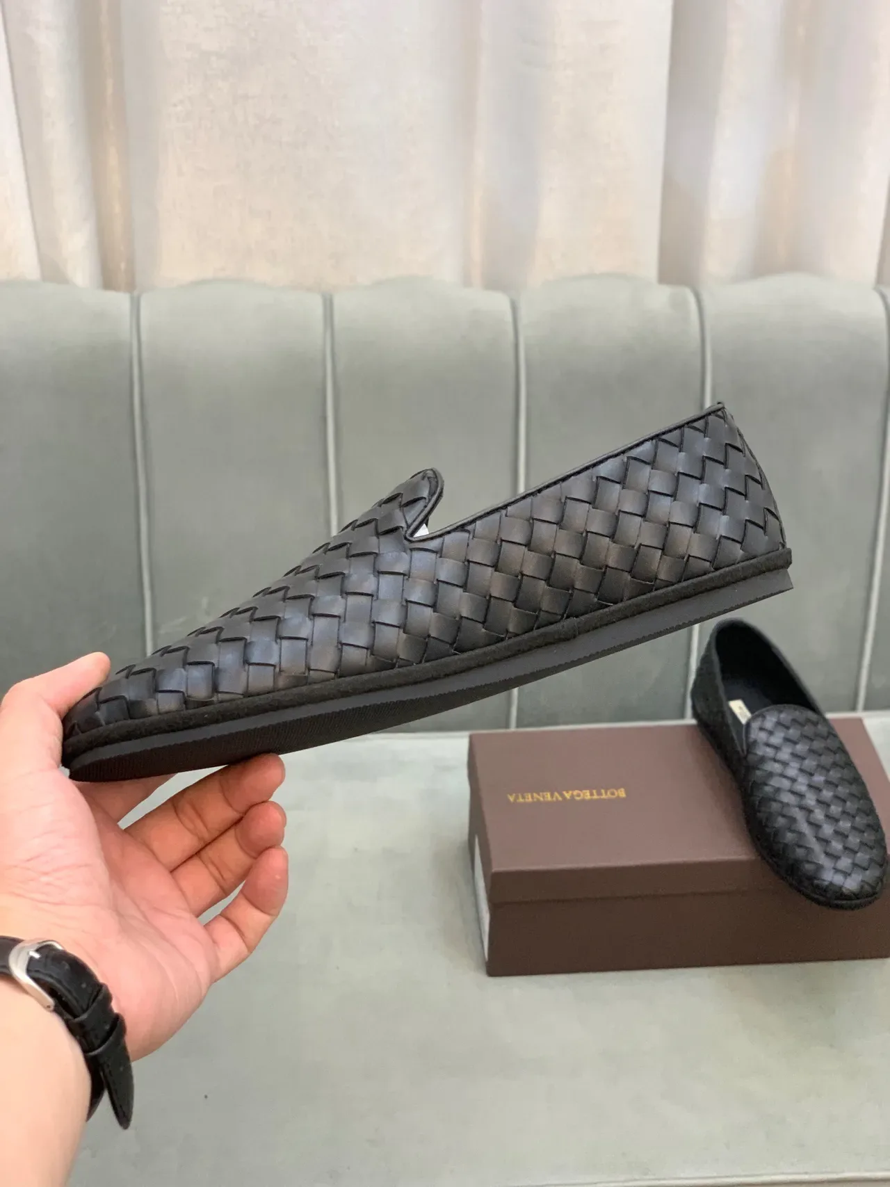 Bottega Veneta Andiamo Black Intrecciato Woven Loafers 5