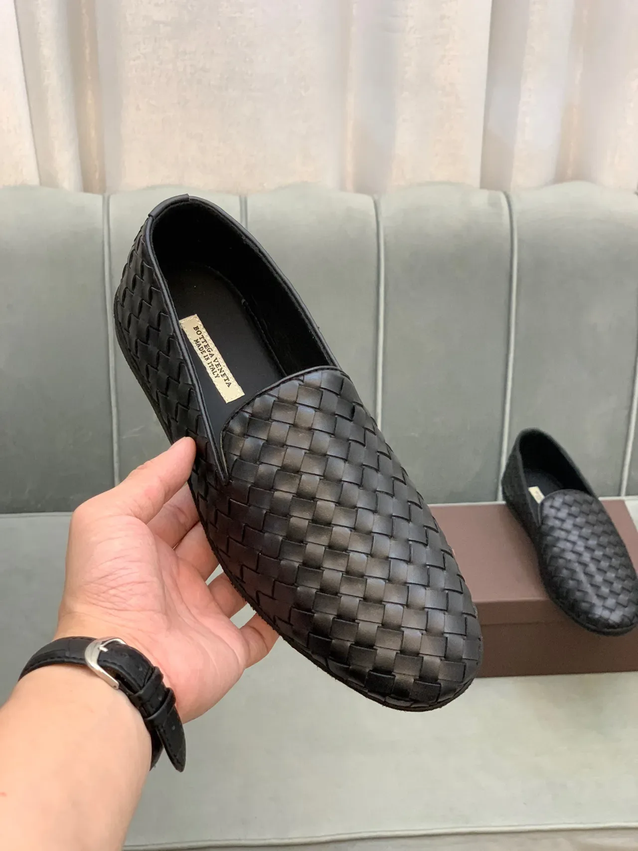 Bottega Veneta Andiamo Black Intrecciato Woven Loafers 6