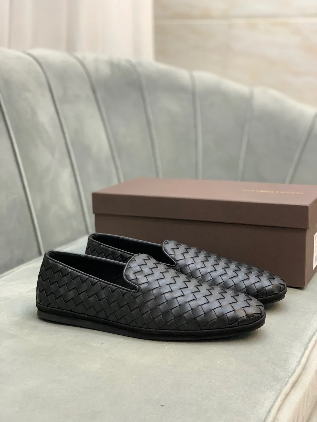 Bottega Veneta Andiamo Black Intrecciato Woven Loafers 8
