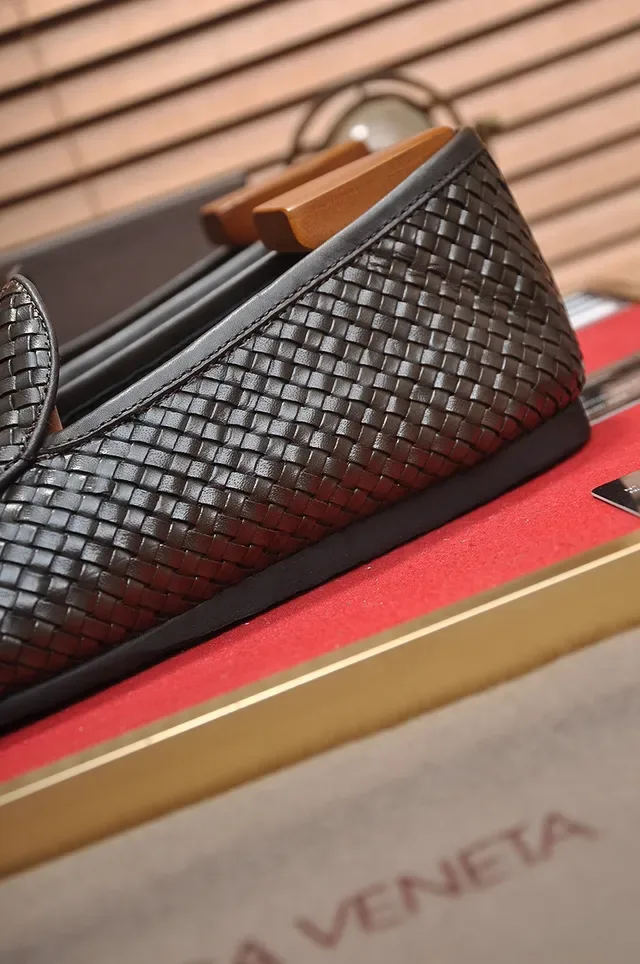 Bottega Veneta Andiamo Marron Noir Intrecciato Cuir Tressé Slip-On Loafer 2