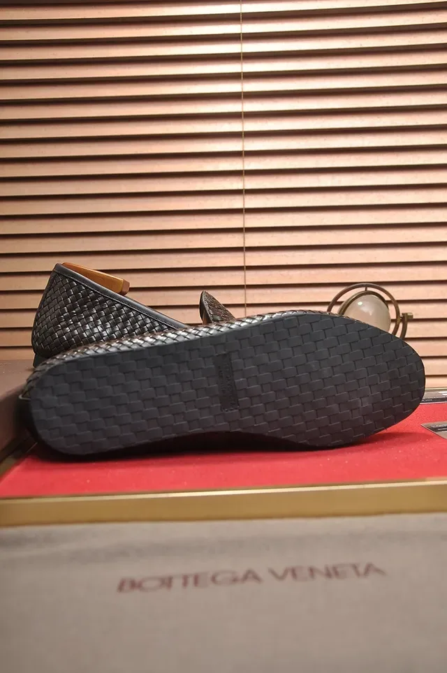 Bottega Veneta Andiamo Marron Noir Intrecciato Cuir Tressé Slip-On Loafer 3