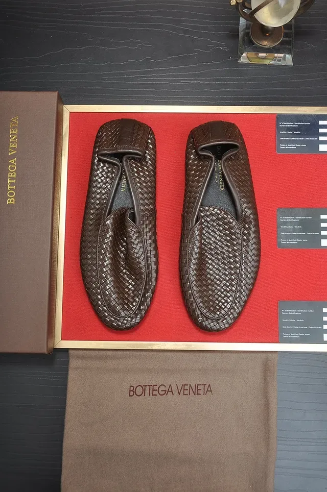 Bottega Veneta Andiamo Marron Noir Intrecciato Cuir Tressé Slip-On Loafer 5