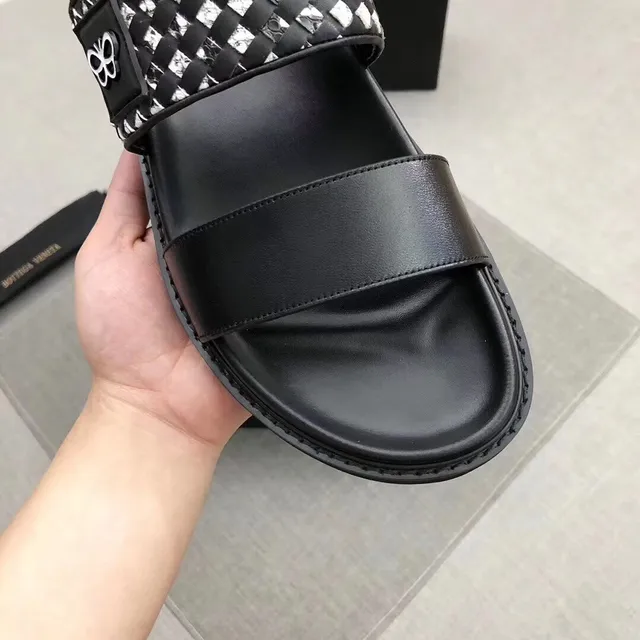 Bottega Veneta Cassette Preto Branco Plataforma Chunky Intrecciato Cinta Trançada Sandálias Casuais 5