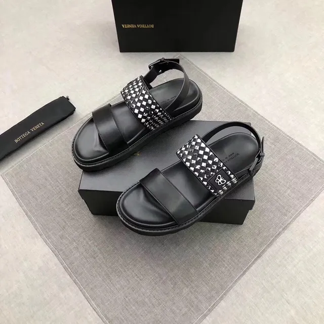 Bottega Veneta Cassette Preto Branco Plataforma Chunky Intrecciato Cinta Trançada Sandálias Casuais 8