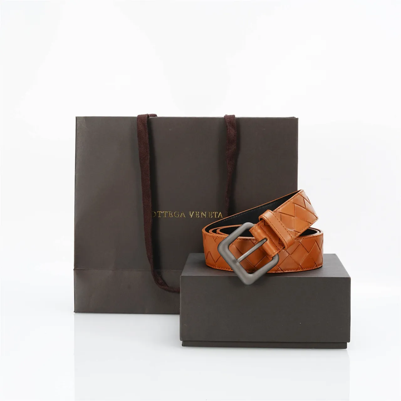 Bottega Veneta Cinto Cassette Intrecciato de couro 5