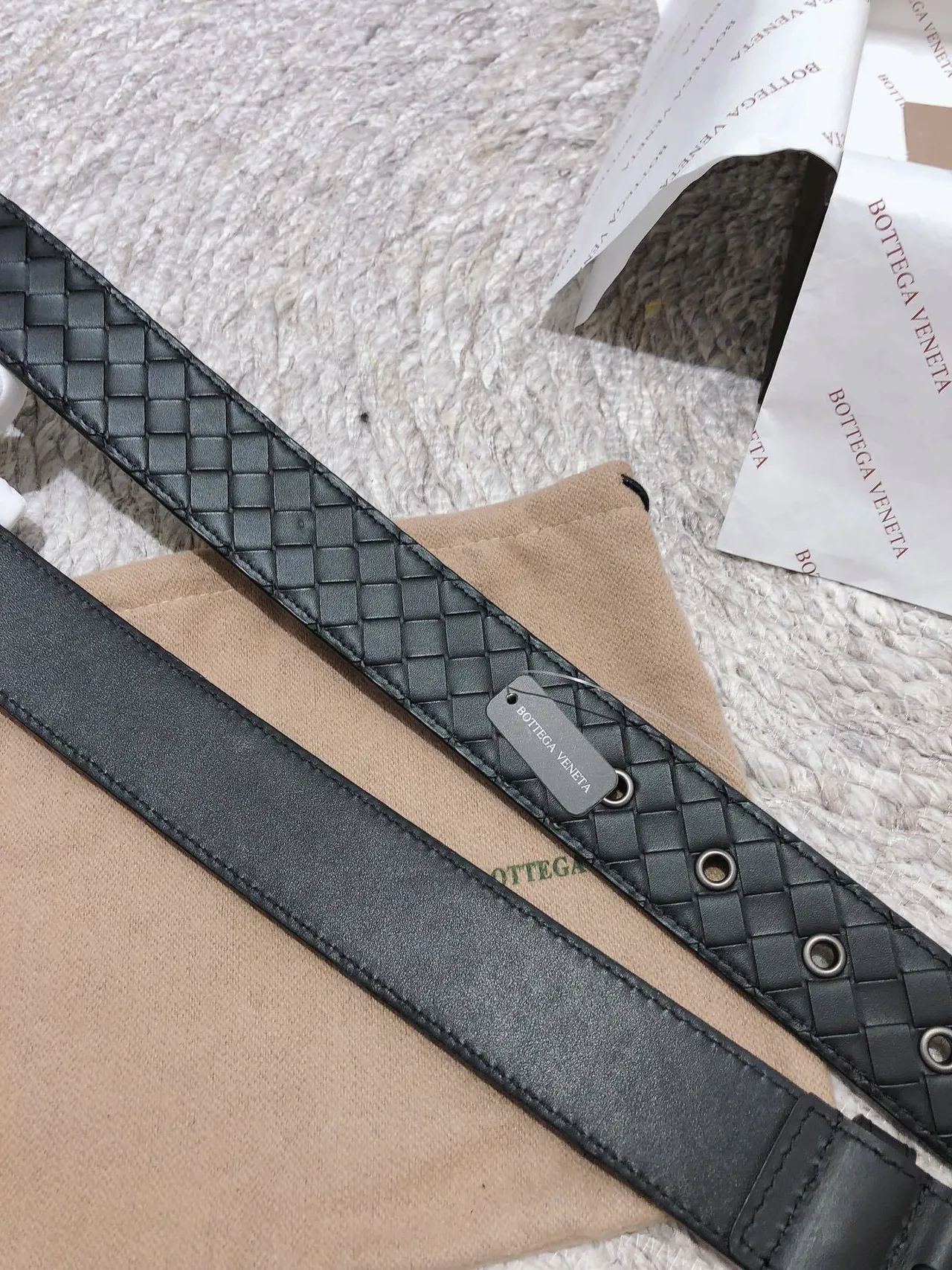 Bottega Veneta Cassette Intrecciato Woven Leather Belt 2
