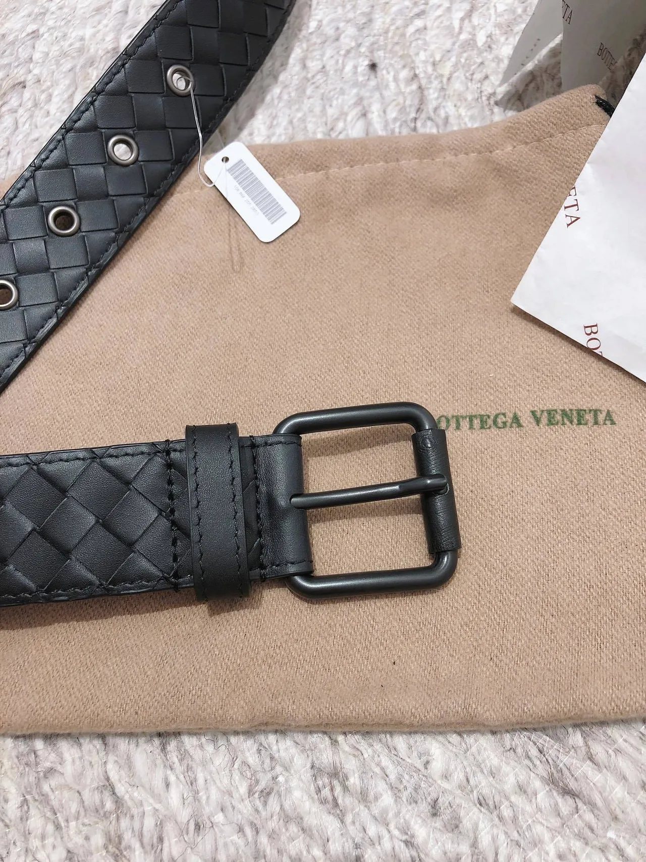 Bottega Veneta Cassette Intrecciato Woven Leather Belt 6