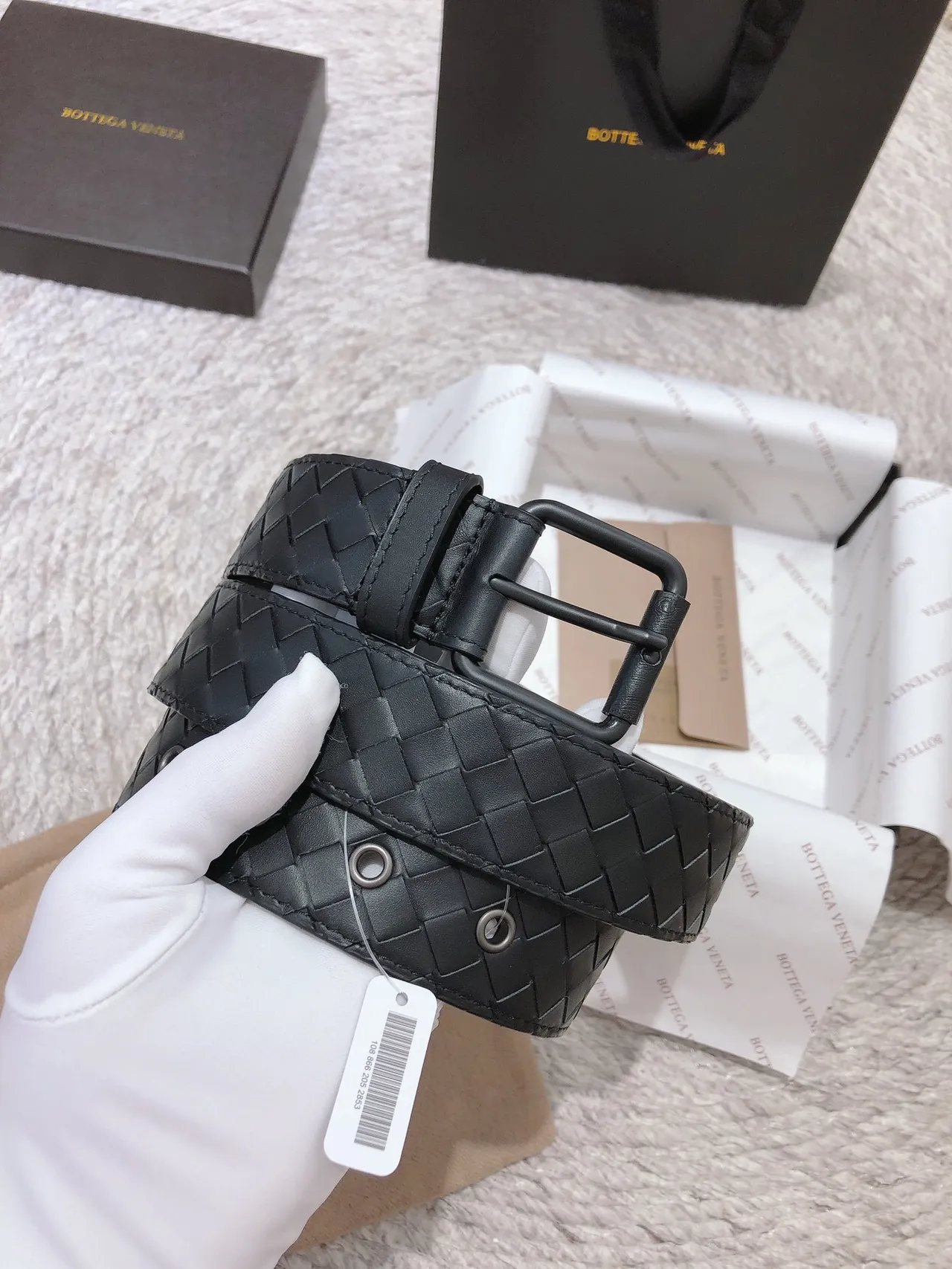 Bottega Veneta Cassette Intrecciato Woven Leather Belt 8