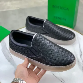 Bottega Veneta Cassette Loafer Black Woven Leather Slip-On Loafers