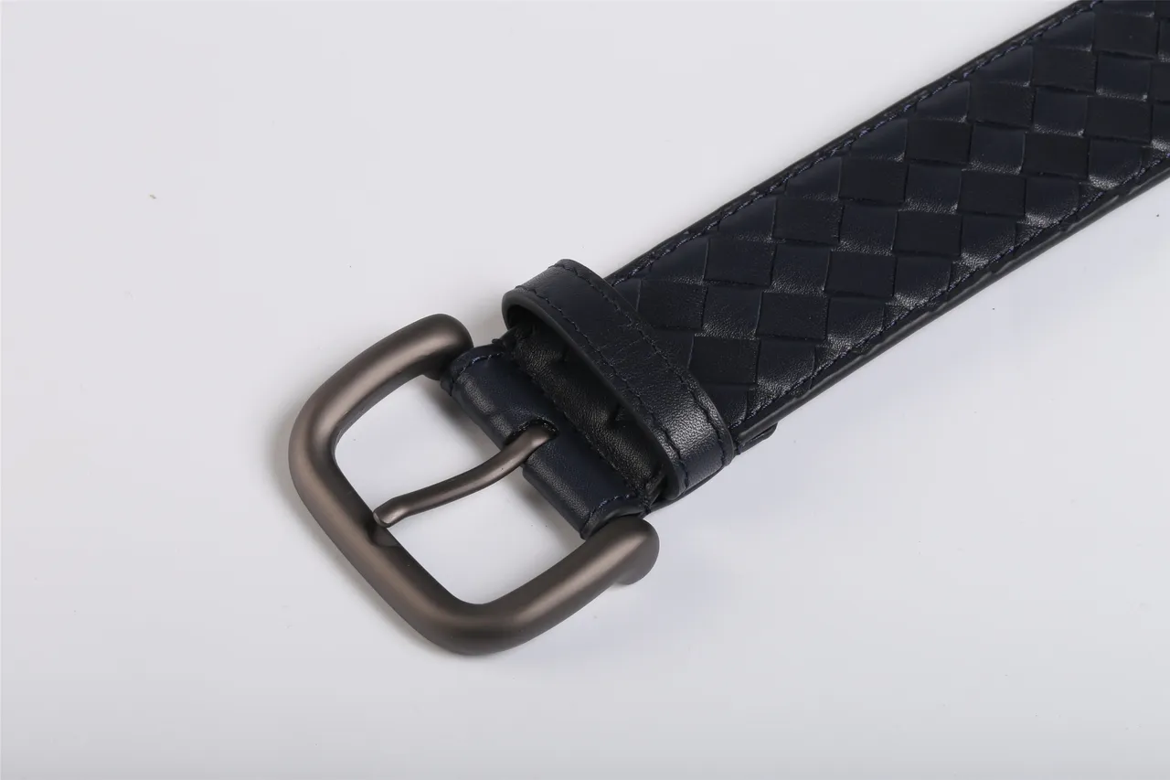 Bottega Veneta Intrecciato tissé Navy ceinture en cuir 5
