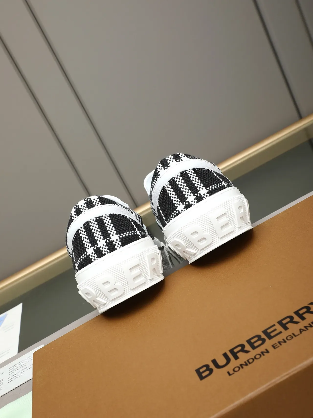 Burberry Black White Slip-On Platform Sole Lifestyle Sneakers 3