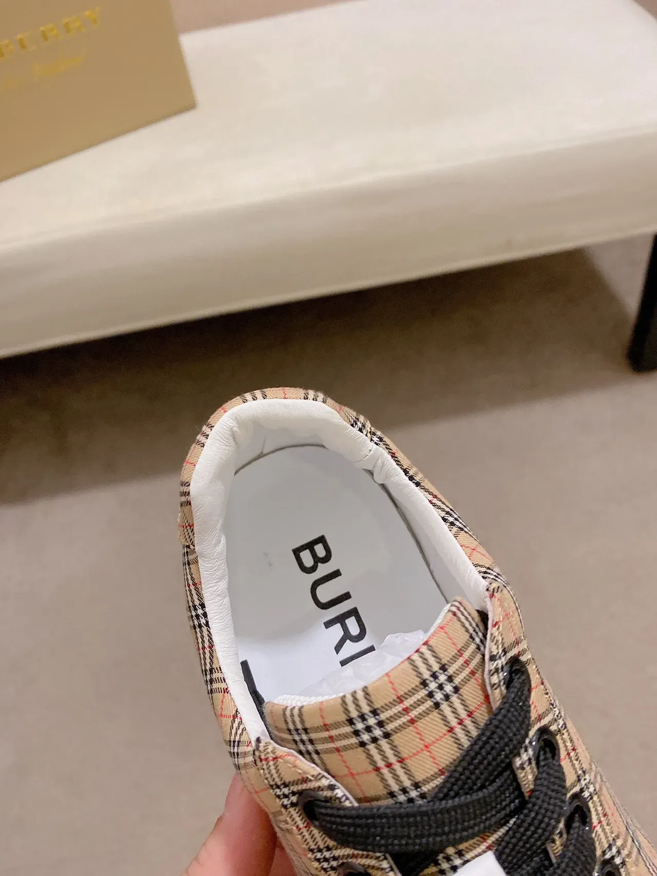Burberry Check Pattern Low-Top Lifestyle Sneakers 3