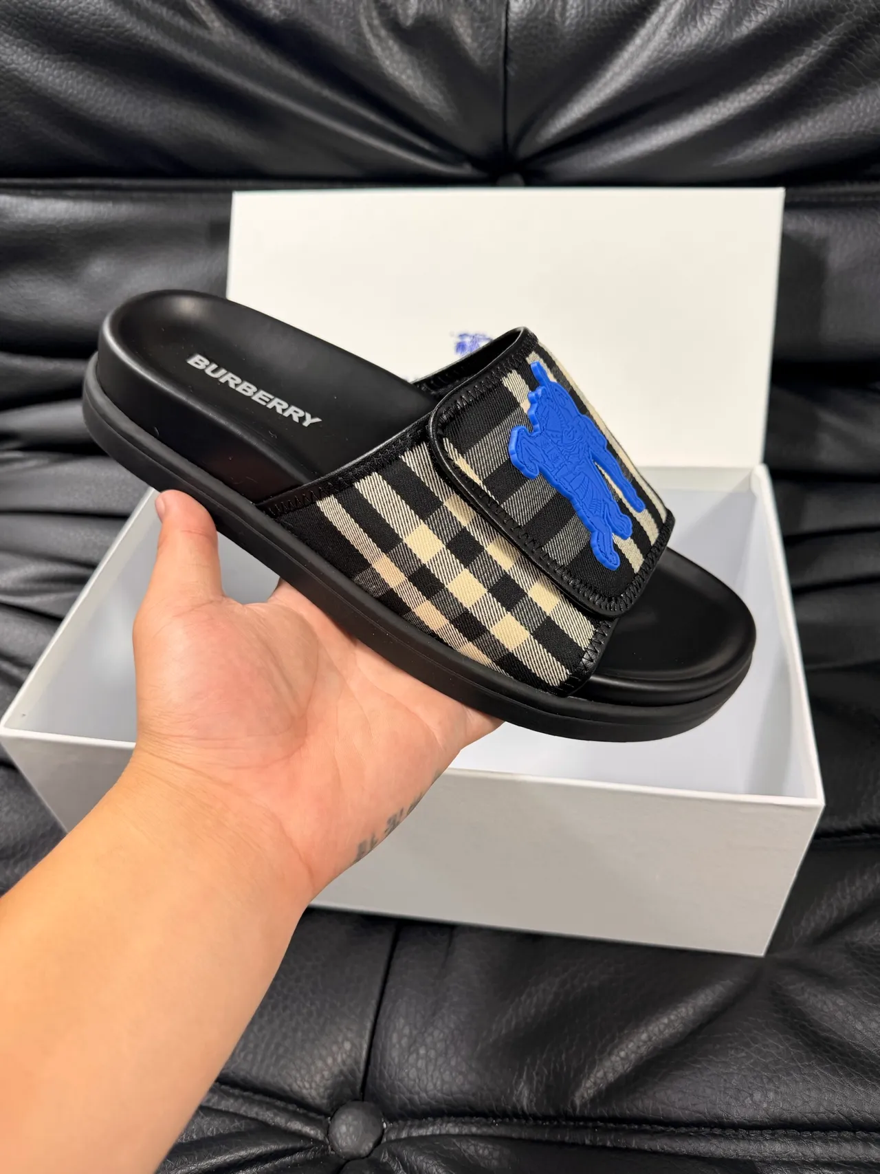 Burberry Knight Check Slide Slippers 6