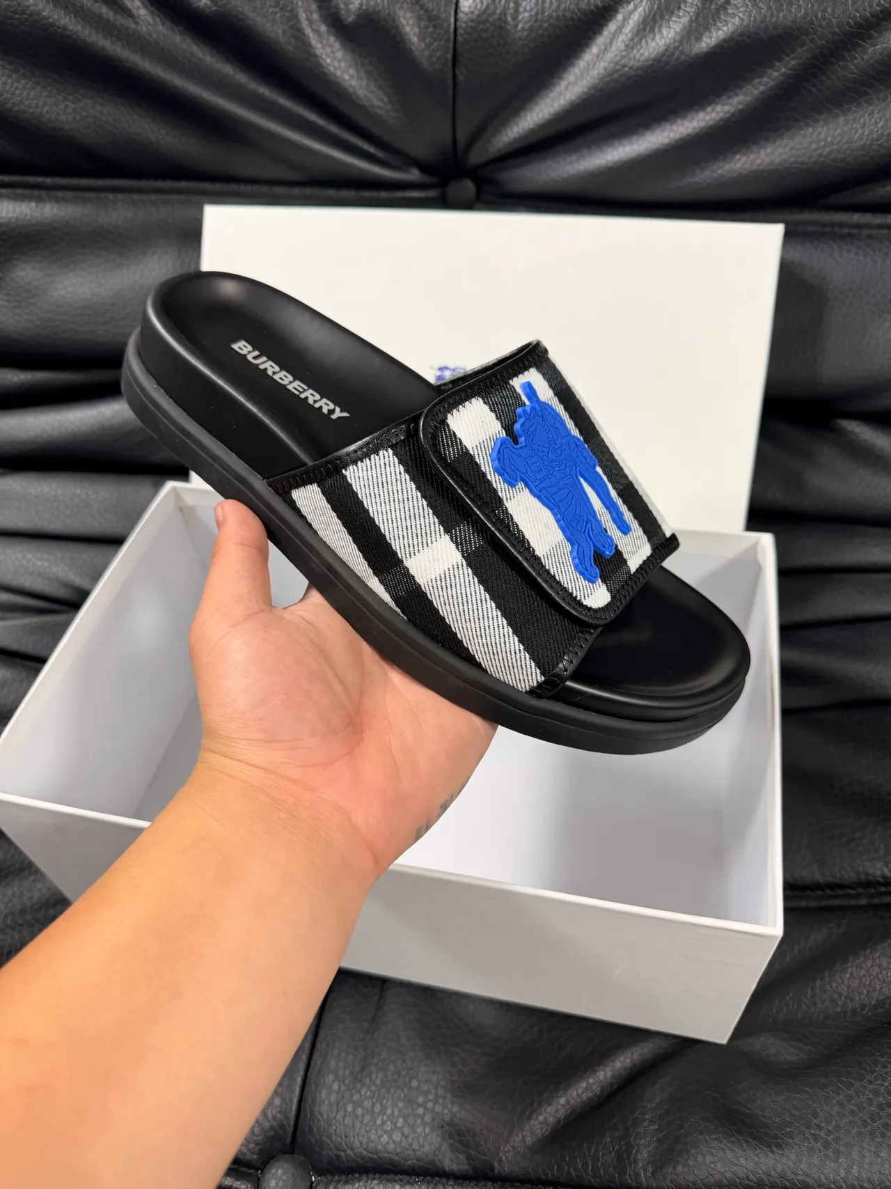 Burberry Knight Check Slide Slippers 7