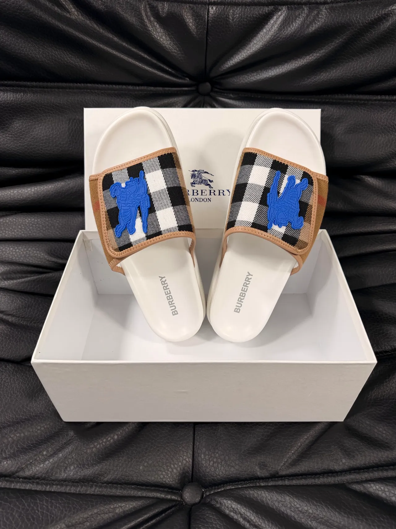 Burberry Knight Check Slide Slippers 9