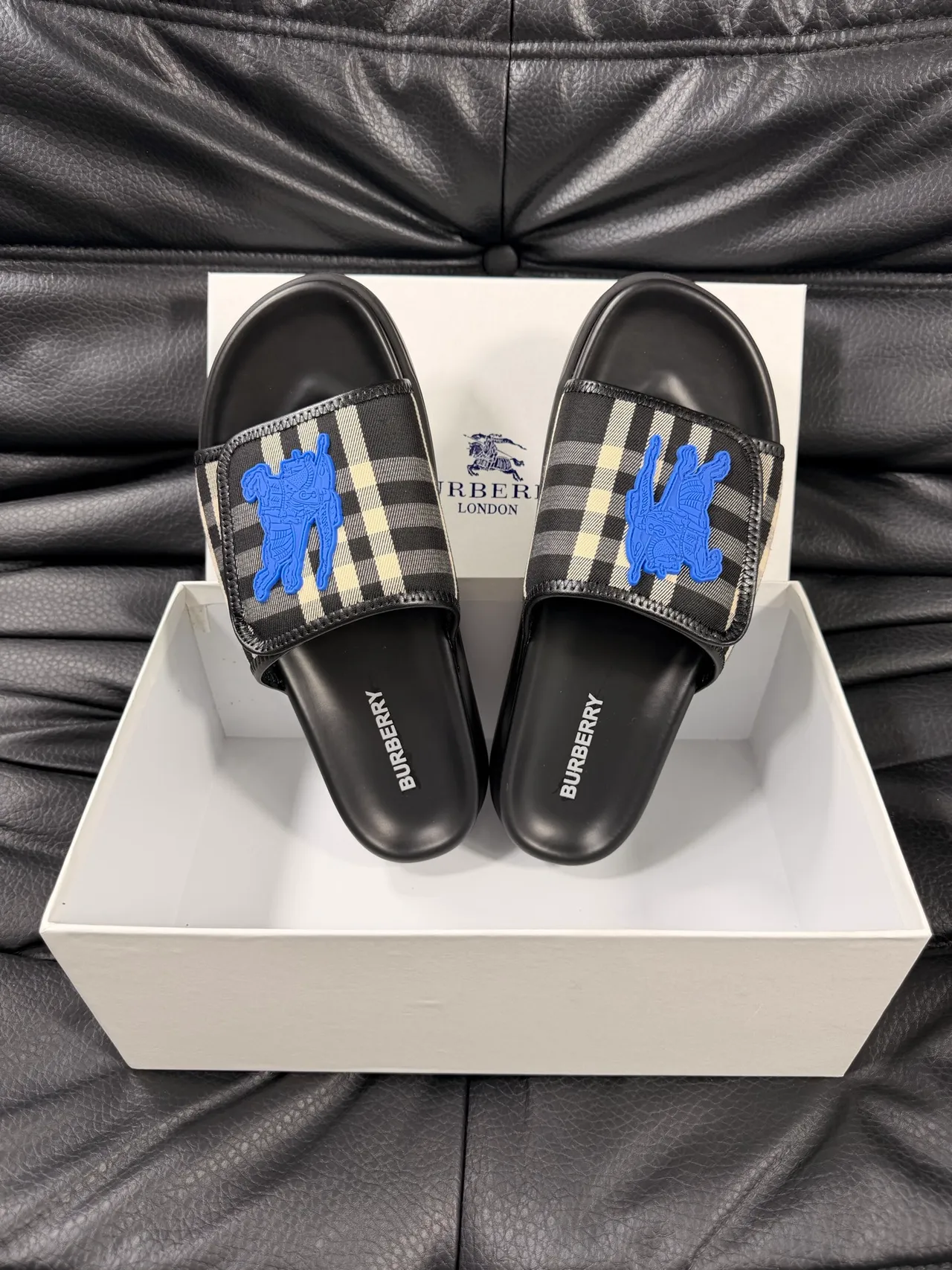 Burberry Knight Check Slide Slippers 11