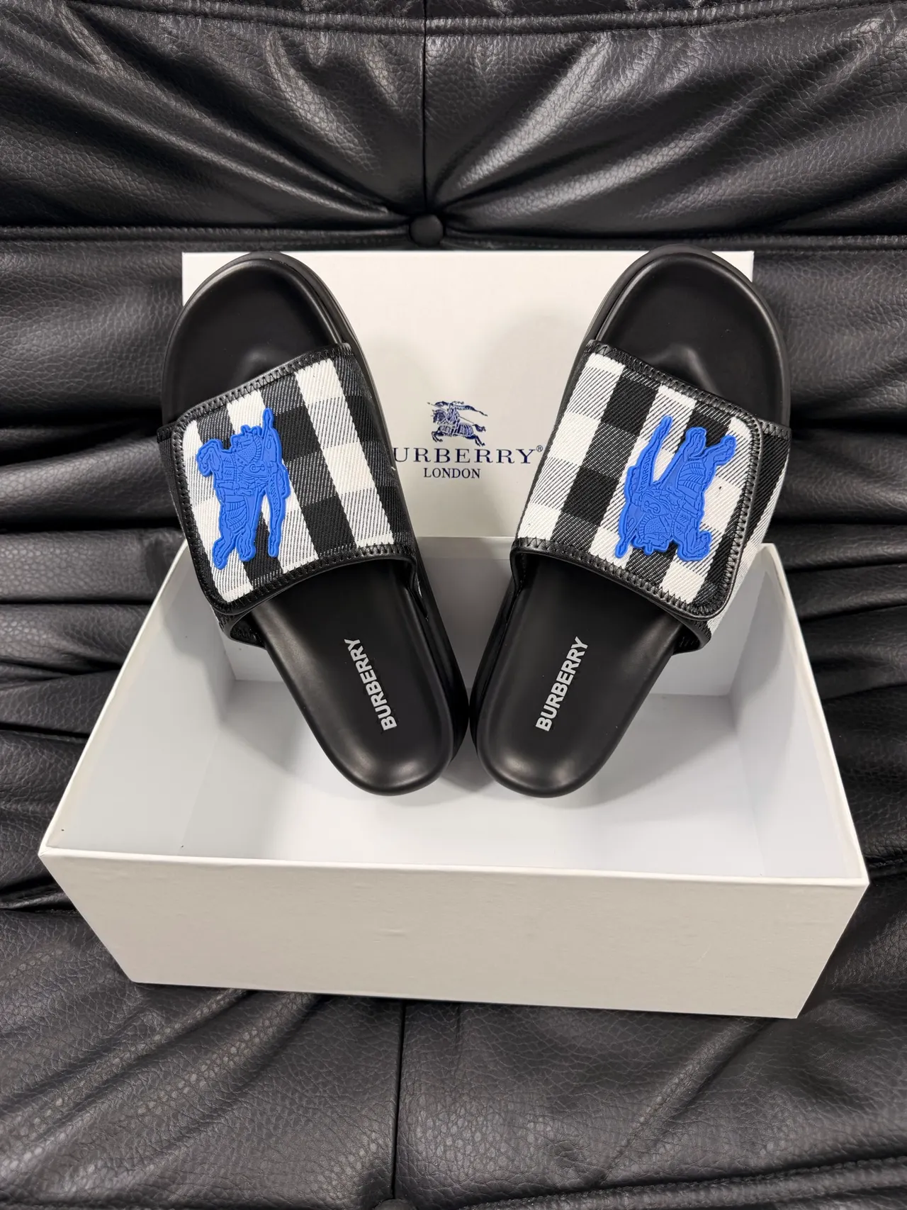 Burberry Knight Check Slide Slippers 12