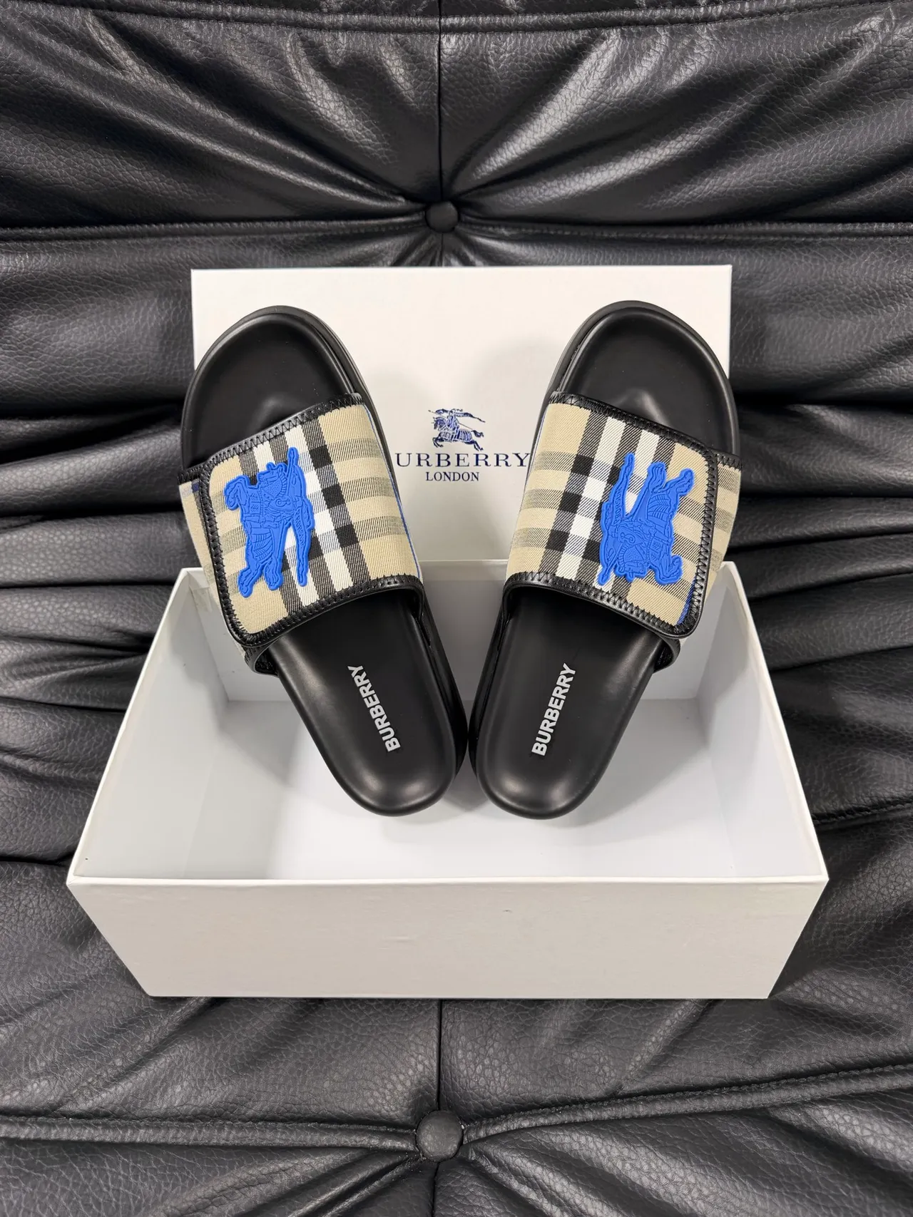 Burberry Knight Check Slide Slippers 13